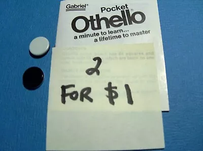 POCKET OTHELLO Replacement Game Parts Pieces 5/8  Black White DISCS 2 For $1   • $1