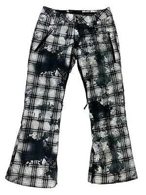 Oakley Men's Snowpants Snowboard Ski Pants Small Black White Checkered Splatter • $24.95
