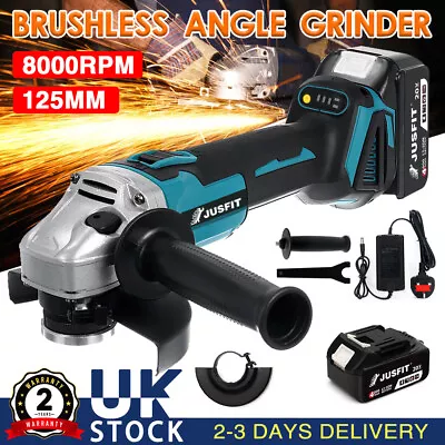 20V 125mm Cordless Angle Grinder Brushless With Battery And Charger For Makita • £41.98