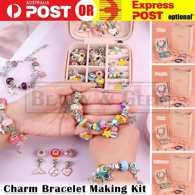 Bracelet Making Kit Beads Jewelry Charms Pendant Set DIY Craft Girls Kids Gift • $25.99