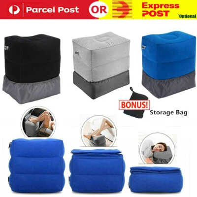 $17.99 • Buy Inflatable Foot Rest Air Footrest Cushion Pillow Plane Travel Car Train Portable