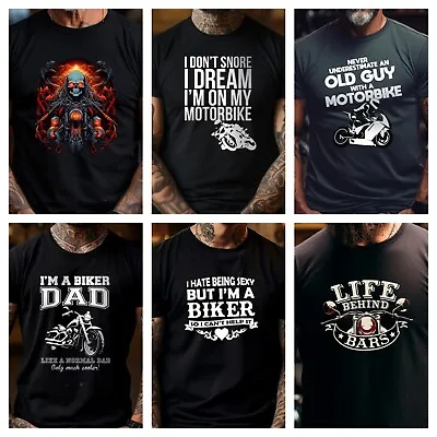 Biker T Shirt Funny Dad Grandad Uncle Son Brother Fathers Day Birthday Gift Top • £13.99