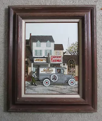 Signed H Hargrove Framed Serigraph Painting HARGROVE HARDWARE 12 X 16 COA • $19