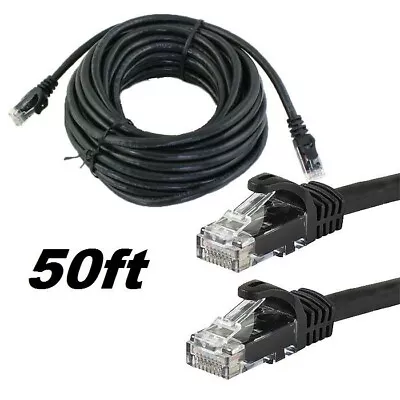 Lot Of 60pcs 50FT RJ45 CAT5 ETHERNET LAN NETWORK PATCH CABLE For PC Xbox Black • $119.99