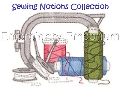 SEWING NOTIONS COLLECTION - MACHINE EMBROIDERY DESIGNS ON USB 4x4 • £17.95