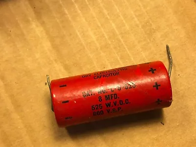 Vintage Planet 8 Uf 525v Paper Capacitor Axial Tube Amp Cap 1954 • $12