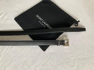 YSL Cassandra Belt In Thin Width With Silver Hardware Size 85 • £250