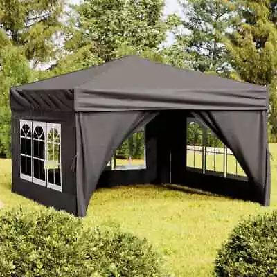 Canopy Gazebo Sunshade Folding Party Tent With Sidewalls Anthracite VidaXL • $184.99