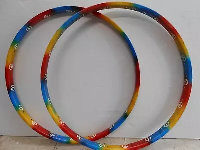 26 X 2.125 Steel Rims 36 Hole Painted White Peace Sign Bike Rainbow Tie Dye 12G • $39.99