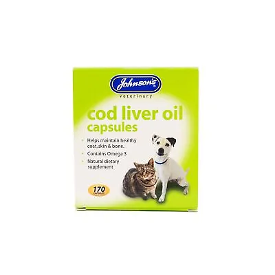 Johnsons Cod Liver Oil Capsules 3 X 170 Capsules - Supplement Healthy Skin Coat • £17.70