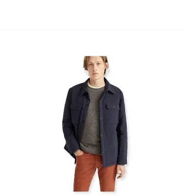 J.Crew Men's Eco Nordic Shirt-jacket Puffer With PrimaLoft Navy Blue Size M • $69.99