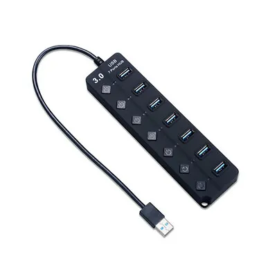 7 Ports USB 3.0 5Gbps Hub With 7 Individual Switches And LED Indication • $11.65