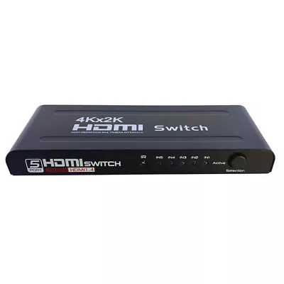 HDMI Switch 4K 1080P HDTV 5 In 1 Out Aluminum With Remote Control Power 5 Port • $20.99