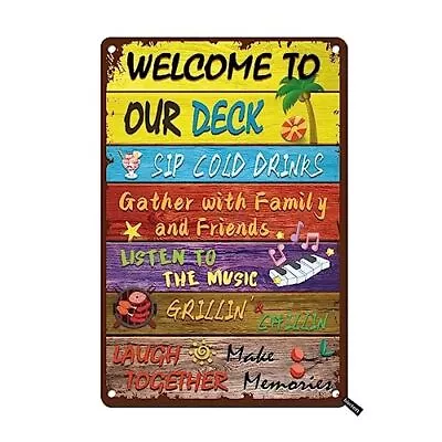 Vintage Welcome To Our Deck Sign - Outdoor Welcome Signs For Porch Home Garde... • $17.15