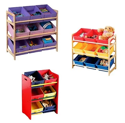 3 Tier Children Toys Storage Unit With Frame And Removable Tubs  • £30.99