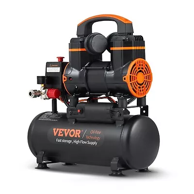 VEVOR Air Compressor 2.1 Gallon 900W 2.2 CFM@ 90PSI 70 DB Ultra Quiet Oil Free • $153.99