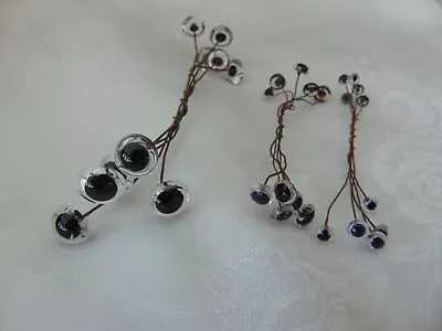 £6 • Buy 5 PAIRS ANTIQUE 6.5 & 9.5mm WIRED CLEAR GLASS EYES DOLL TEDDY TAXIDERMY DECOY