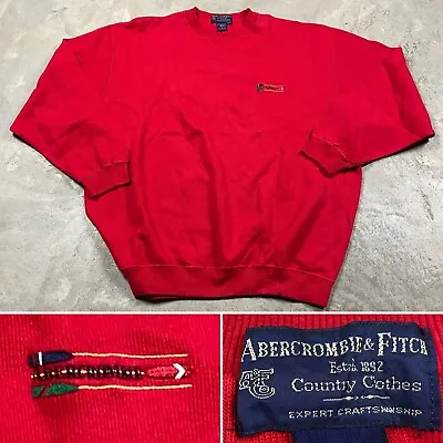 90s VTG ABERCROMBIE & FITCH Sweatshirt L Men’s Heavyweight Rowing Oar Thick 80s • $59.99