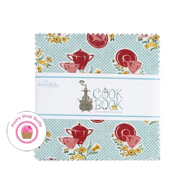 Riley Blake COOKBOOK  5  STACKER 42- 5  Charm Squares Quilting Fabric LORI HOLT • $12.45
