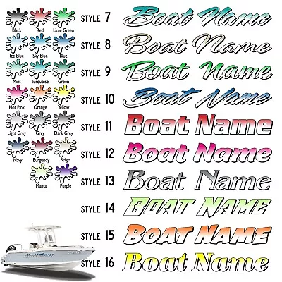 Boat Name Decal 3x18  / Custom Hull Graphic / Premium Marine Vinyl Lettering GR • $11.97