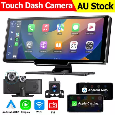 10.26 Inch 4K Dash Cam Car Stereo For Apple Carplay&Android Auto GPS+Rear Camera • $120.99