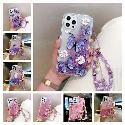 For IPhone Bling Quicksand Liquid Glitter +Bracelet Girls Soft Phone Case Cover • $8.76