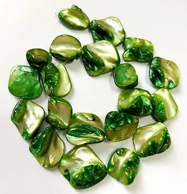 18x22mm Green Shell Nugget Type Loose Beads 16  • $6.99