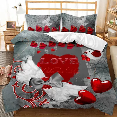 Quilt/Doona/Duvet Cover Set Single/Double/Queen/King Size Bed Pillow Cases • £18.40