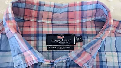 Vineyard Vines Shirt Mens XXL Tucker Plaid Button Up Short Sleeve 2XL • $24.88