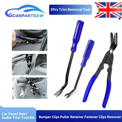 Auto Trim Clip Upholstery Removal Tool Door Panel Fastener Pin Pliers Puller Set • £6.47