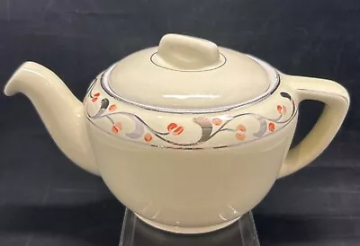 Vintage Pour Right 3-Cup Tricolator Teapot With Floral Border And Silver Detail • $20