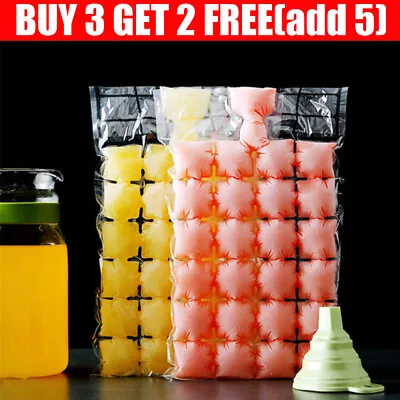 10PCS Ice Cube Freezer Bags 240 Cubes Maker Easy-Release Bag For Drink Juice • £2.99