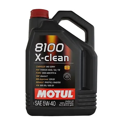 Motul 8100 X-Clean 5w-40 5w40 Fully Synthetic Car Engine Oil - 5 Litres 5L • £39.95