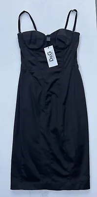 D&G Dolce & Gabbana Women Black Corset Dress 44 New With Tags! • £290