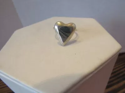 Vintage Mexico Taxco Sterling Silver 925 Abalone Heart Ring Size 6.5 • $22