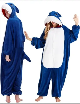 Shark Costume Adult One Piece Pajamas Unisex Halloween Costume • $20.50