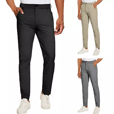 Men's Stretch Dress Pants Waterproof Slim Fit Golf Casual Workwear Chino Trouser • $23.74