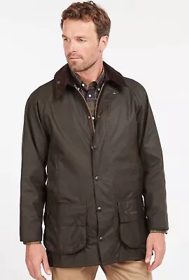 Barbour Classic Bedale Waxed Men's Jacket Coat Olive Size C34 • $150