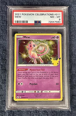 2021 Pokemon Celebrations Mew - HOLO #011 PSA 8 NM-MT • $12.99