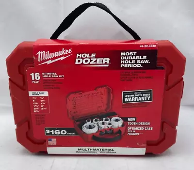 Milwaukee 49-22-4030 Hole Dozer 16 Piece Bi Metal Hole Saw Kit 3/4  To 2-1/2  • $49.99