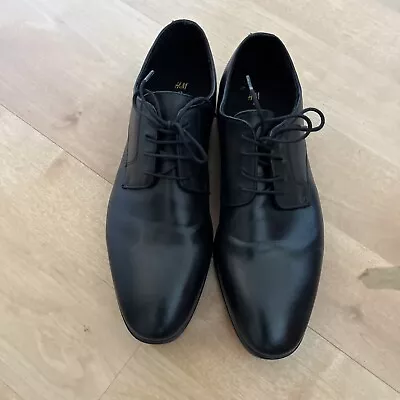 H&M Men's Black Leather Smart / Formal  Shoes Size UK 9 EU 43 • £0.99