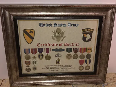 U.s. Army Certificate Of Service / Shadow Box Print / W-medals  • $24.95