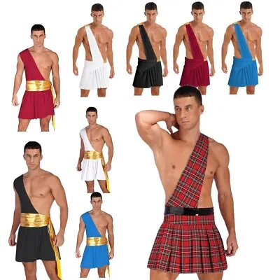 Men's Ancient Greek Prince Costume Roman God Toga Knight Warrior Cosplay Outfit • $14.96
