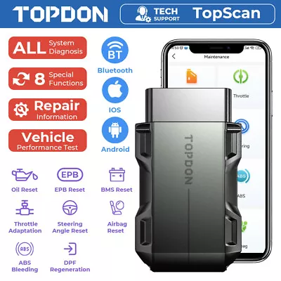 TOPDON TOPSCAN Car OBD2 Diagnostic Scanner Tool Code Reader All System Bluetooth • $89