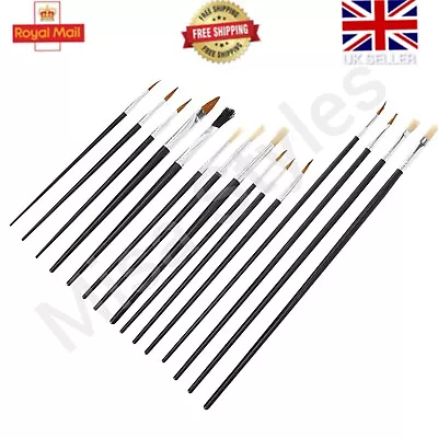 15 Artist Paint Brushes Set Professional Brush Acrylic Oil Watercolour Art Craft • £3.49