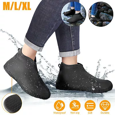Anti-slip Rubber Shoe Covers Reusable Rain Snow Boot Waterproof Shoes Protector • $9.98