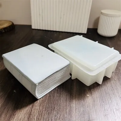 Concrete Book Planter Silicone Mold Gypsum Trinket Storage Box Holder DIY Mould • $22.89