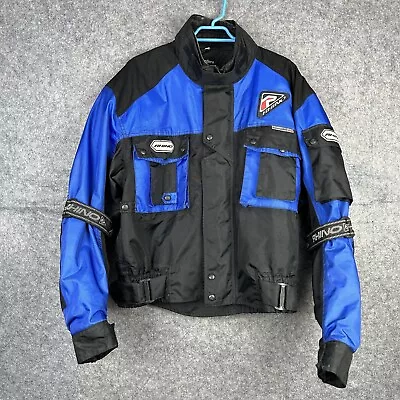 Rhino Motorcycle Jacket Men’s Size Medium Armoured Blue Black 3M • $32.99