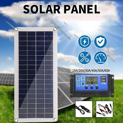 300W Solar Panel Kit 12V 60A Battery Charger With Controller For Phone RV Boat • £21.99