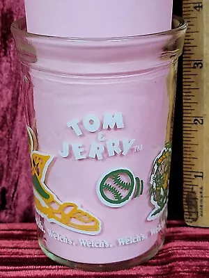 Vintage Classic Cartoon Welch's Tom Jerry Jelly Jars Juice Glass Cups Baseball • $12.99